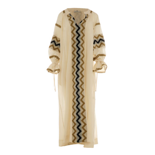 Otzias Dress - Khaki/Off White