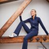 Celine Flared Leggings Navy
