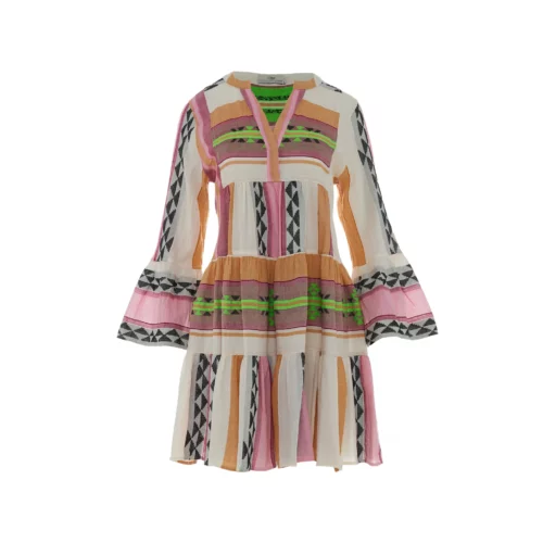 Ella Short Dress Green/Pink
